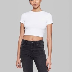 White cropped tee